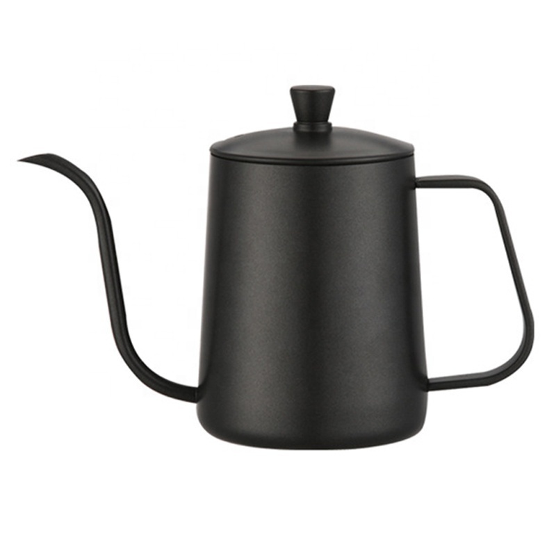 600ml Long Spout Hand Drip Kettle Coffee Pot Black Pour Over Stainless Steel Tea Coffee Kettle Gooseneck