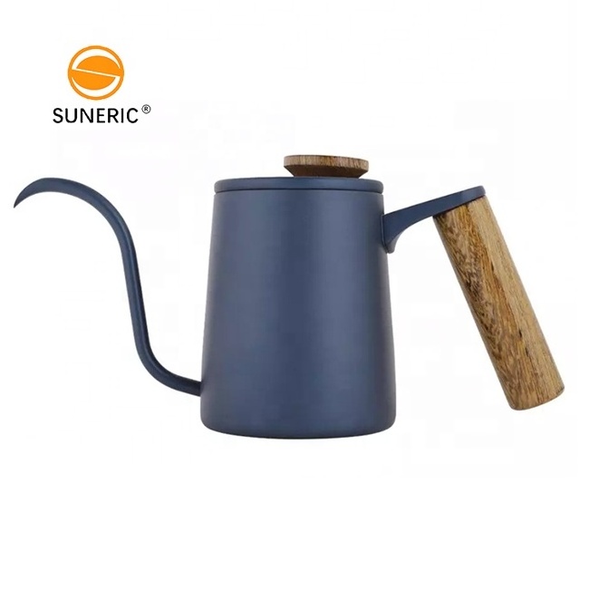 350 600ml Mini Gooseneck Hand Drip Coffee Tea Pot Pour Over Stainless Steel Coffee Kettle With Wood Handle