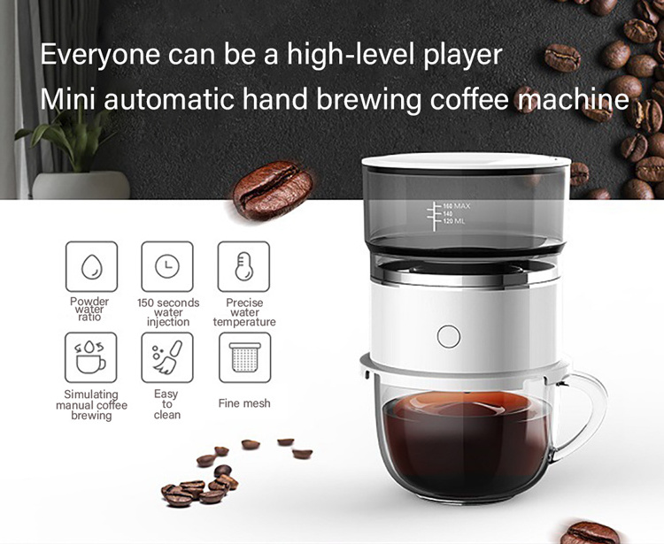 Mini Drip Coffee Maker Outdoor Custom Espresso Brewer Automatic Hand Drip Portable Electric Coffee Machine