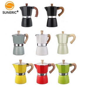 Colorful Percolator Aluminium Moka Pot Italian Coffee And Espresso Maker Stovetop Espresso Maker