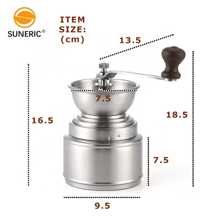 Portable Mini Stainless Steel Manual Mill Adjustable Setting Blade Burr Bean Espresso Coffee Hand Grinder