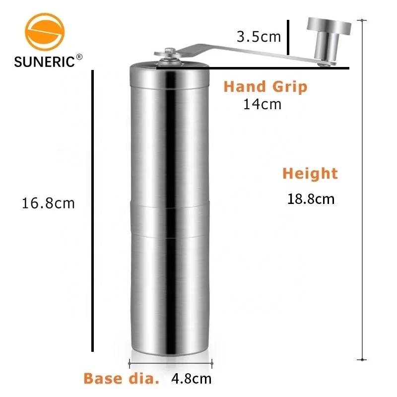 Portable Custom Manual Stainless Steel Hand Crank Coffee Bean Mill Burr High Quality Hand Coffee Grinder