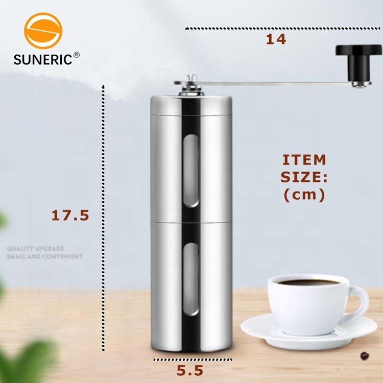 Mini Custom Handheld Adjustable Burr Coffee Bean Grinder Manual Portable Hand Crank Coffee Grinder Commercial