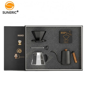 Hot Sale Outdoor Travel V Shape Coffee Drip Maker 5pcs Hand Brew Tool Pour Over Coffee Maker Set Arabic Coffee Set