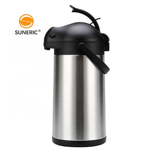 Stainless Steel Double Wall Insulated Thermos Air Pressure Coffee Tea Vacuum Airpot Pump Pot