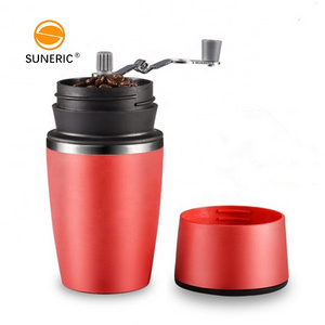 Portable Manual Bean Mill Burr Grinder Coffee Mug Cup Set Stainless Steel Filter Commercial Coffee Grinder