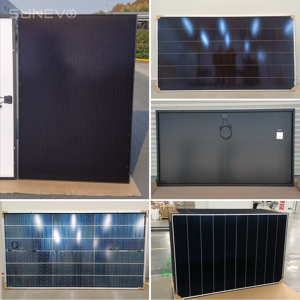 Sunevo Full Black Panel Fotovoltaico Solar 400 Watt 12V All Black Shingled Solar Panels