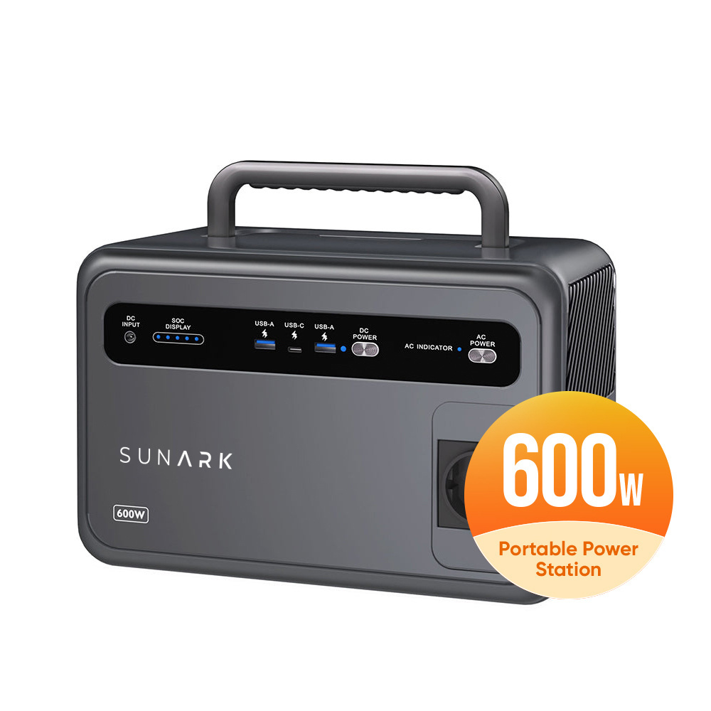 SunArk Fast Charge Portable Power Station 600 W 691wh 576wh Indoor Outdoor Solar Generator