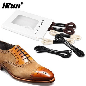 iRun 100% Premium Waxed Cotton Shoelaces Round Wax Cotton Shoelaces Leather Shoe Laces with Custom Logo Paper Package