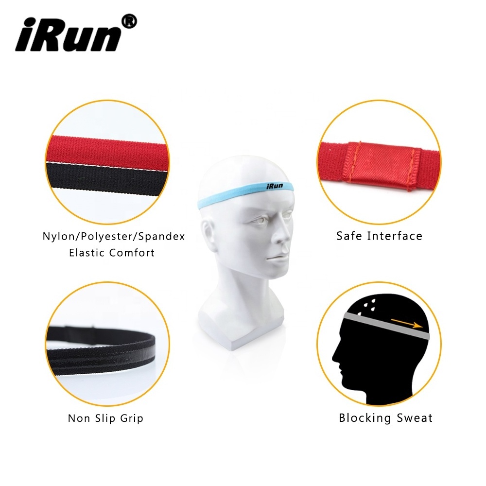 iRun Sport Thin Elastic Hair Bands Softball Headband Rubber Anti Slip Women Hair Accessories Non Slip Elastic Sport Headbands