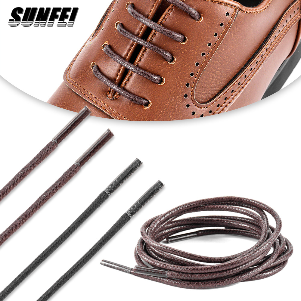 iRun Work Boot Leather Waterproof Shoe Laces Round Waxed Shoelaces Fine Cotton Wax Shoelaces for Leather Shoe