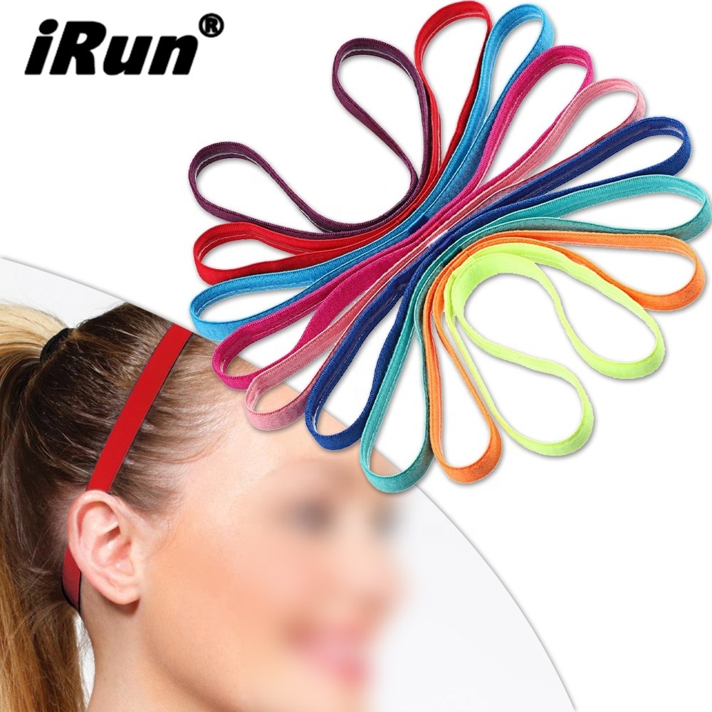 iRun Sport Thin Elastic Hair Bands Softball Headband Rubber Anti Slip Women Hair Accessories Non Slip Elastic Sport Headbands