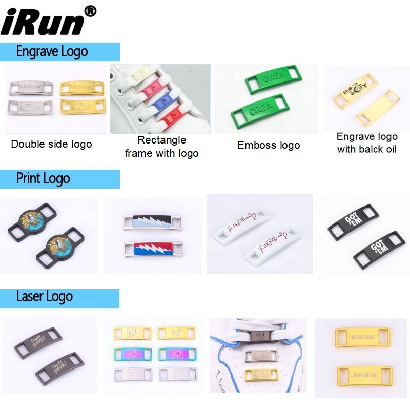 iRun Designer Metal Shoelaces Charms Puerto Rico Flat Shoe Charm Custom Logo Luxury Colorful Sneaker Accessories Charm for Shoes