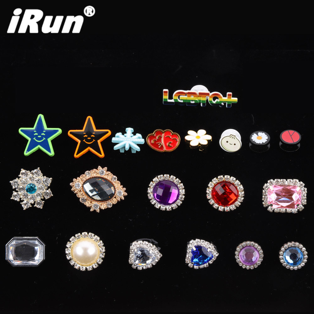 iRun Metal Shoelaces Clips Sneaker Decorative Luxury Shiny Rhinestones Shoes Accessory Shoelaces Charms Clips