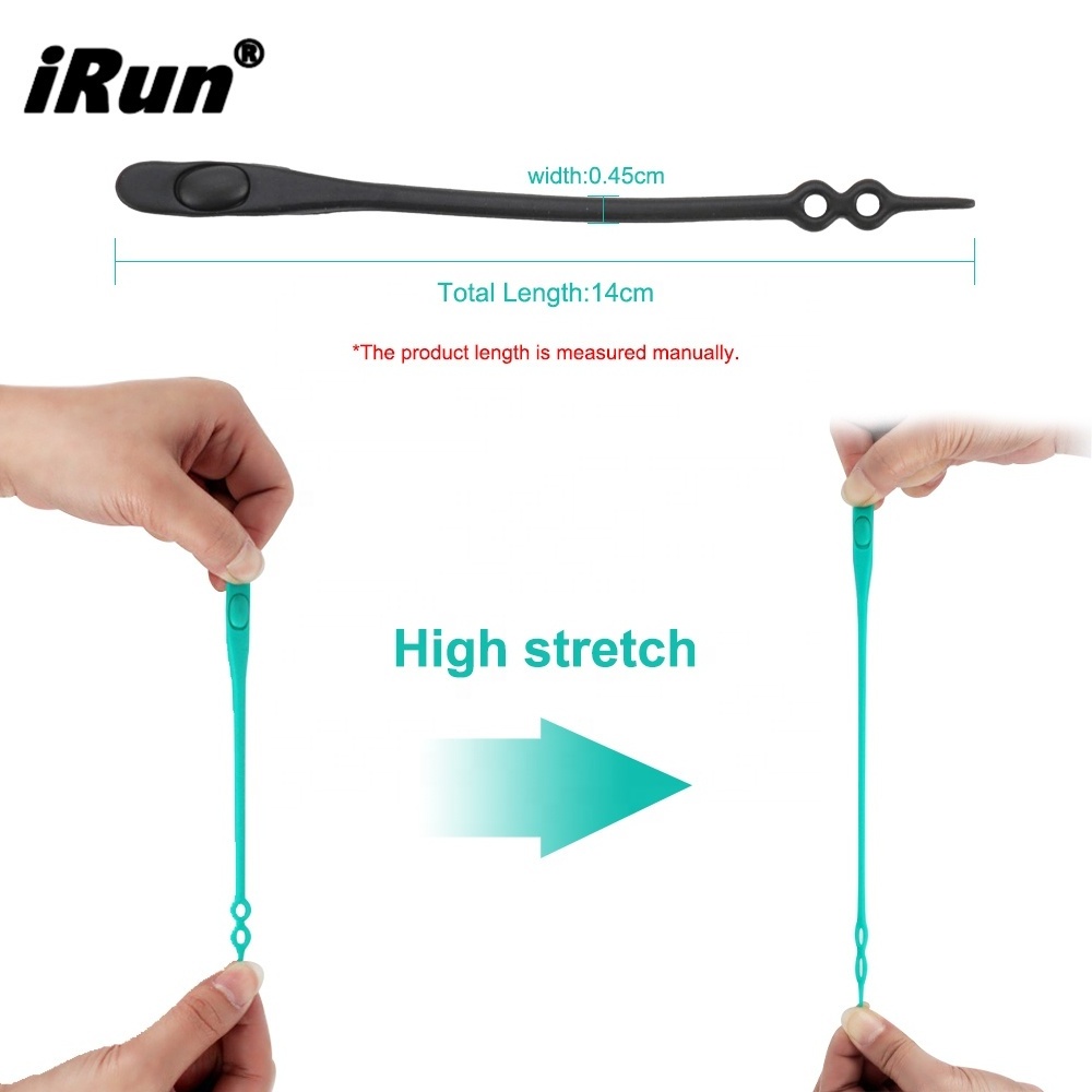 iRun Cool Silicone Flat Rubber No More Tying Shoe Laces Elastic No Tie Slip-Ons Shoelaces for Kids and Adults