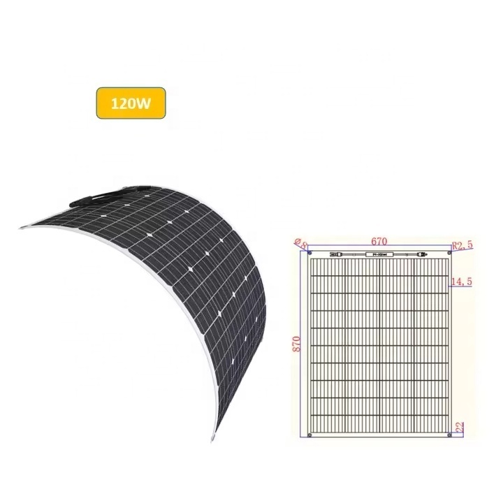 Solar Power ETFE Modern Flexible Solar Panels 120W Flexible Portatil For Boats Roof RV With Cables