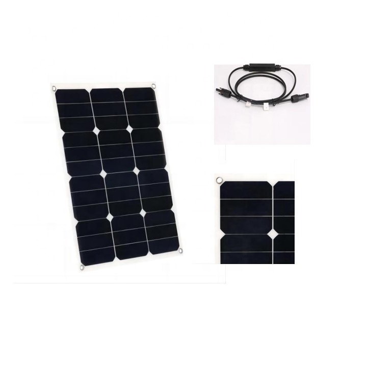 Lightweight Solar Panel 40W Semi Flexible Panel Solar Thin Film 40W 60W 100W 120W 19.8V OEM for Yacht Boat RV Car Truck Vessels