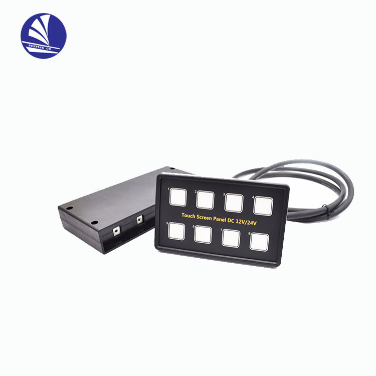 12V 24V 8 Gang LED Switch Panel with Control Box for Car Marine Boat Caravan Truck