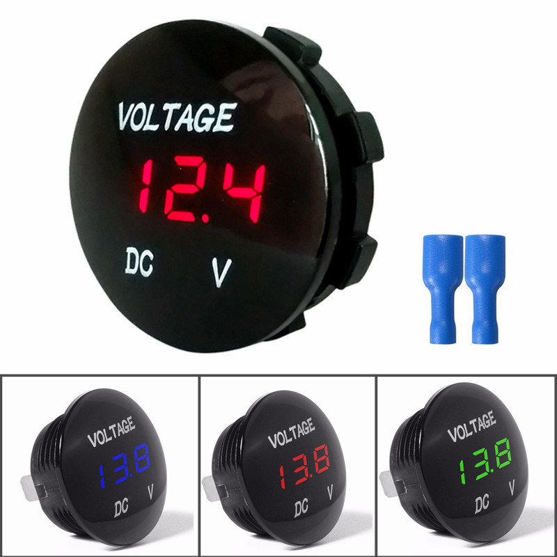 12V Car Volt Meter Gauge with Reverse Connection Waterproof LED Digital Voltmeter