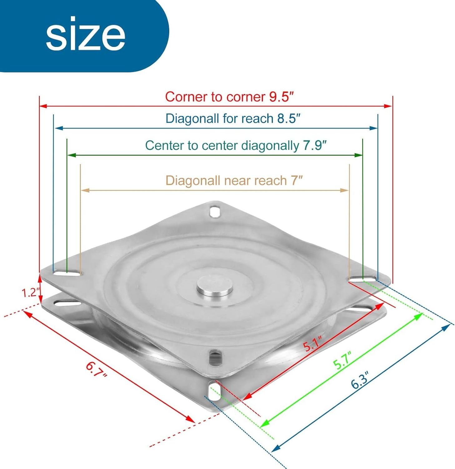 Boat Seat Swivel, Stool Swivel, 316  Seat Swivel Plate, 6.7