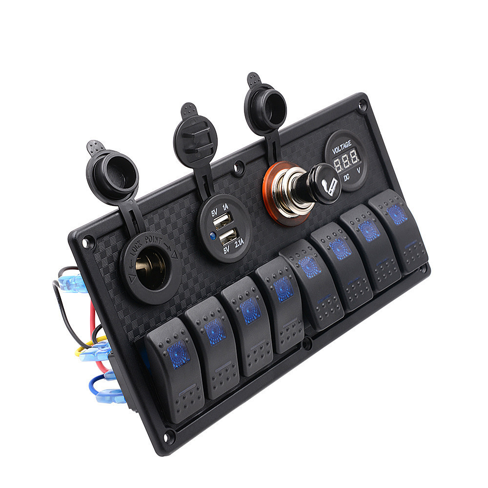 WaterproofIP66  12V Plastic Switch Panel with  USB Socket for Boat Car