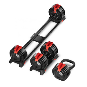 2023 New 3 In 1 Gym Weights Exercise 24Kg Adjustable Dumbbell Kettlebell Barbell 54Lbs For Wholesale