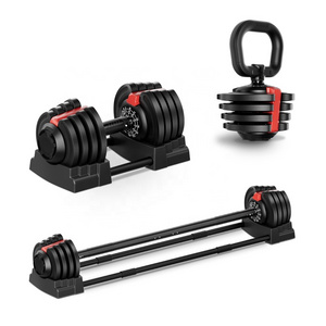 2023 New 3 In One Design High Quality18Kg 40Lb Adjustable Dumbbell Barbell Kettlebell For Wholesale