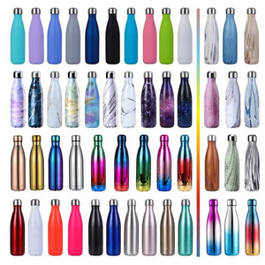 Hot 500ml 750ml Custom Logo Coated Double Wall Kids Thermal Vacuum Flasks Insulated Stainless Steel Sports Drinking Water Bottle