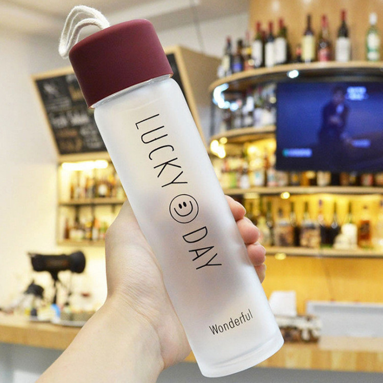 2023 Hot Sale Blank Frosted Sports Drinkwares Matte Glass Drinking Water Bottle