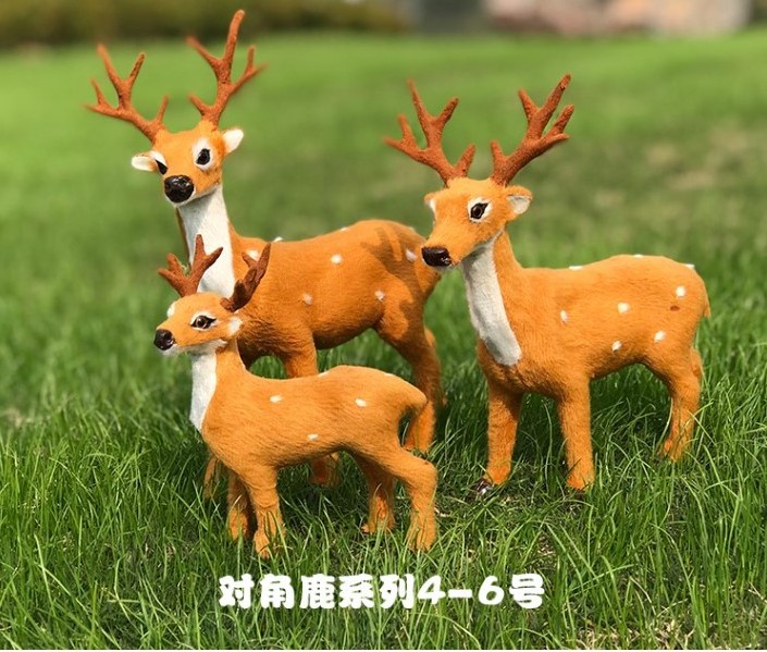 Elk plush Christmas deer decoration, used for home decoration to simulate miniature statue props of reindeer doll gardens