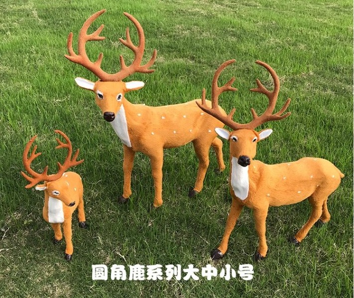 Elk plush Christmas deer decoration, used for home decoration to simulate miniature statue props of reindeer doll gardens