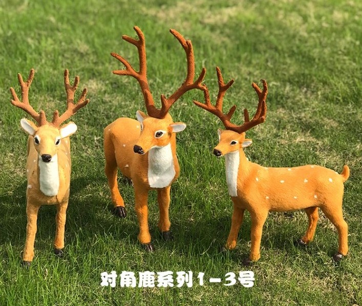 Elk plush Christmas deer decoration, used for home decoration to simulate miniature statue props of reindeer doll gardens