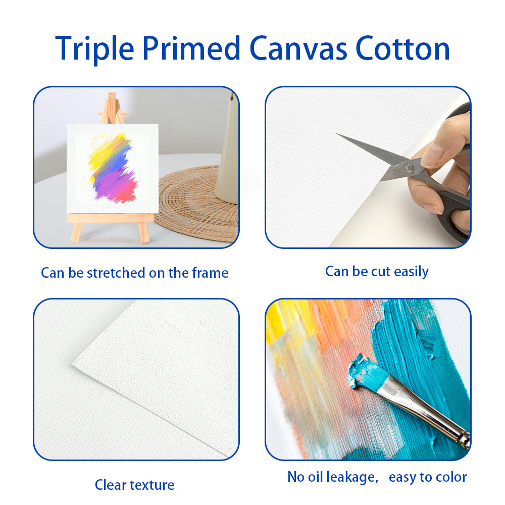 Art Canvas Roll Wide 1.8M Triple Primer 280g Cotton Stretched Canvas Print for Oil Painting Acrylic canvases