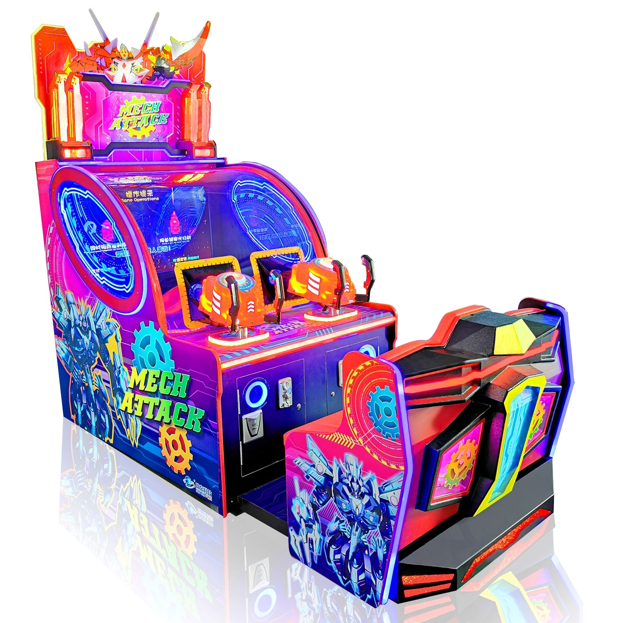 Mech Attack Hot Redemption Games Shooting Machine Kids Coin Operated Shooting Simulator Game Machine