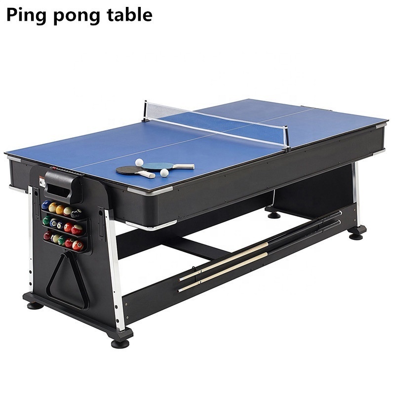 Multi Game 6 FT 7 FT 4 In 1 Rotating Air Hockey Snooker Pool Dining Billiard Table Tennis Table for Adults