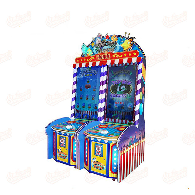 Push button Lucky fish bowl frenzy ticket redemption video games