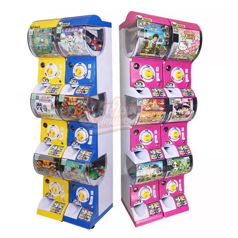 Coin Operated Double Layer Toy Capsule Vending Machine Gachapon Machine Bouncy Ball Vending Machine for Sale