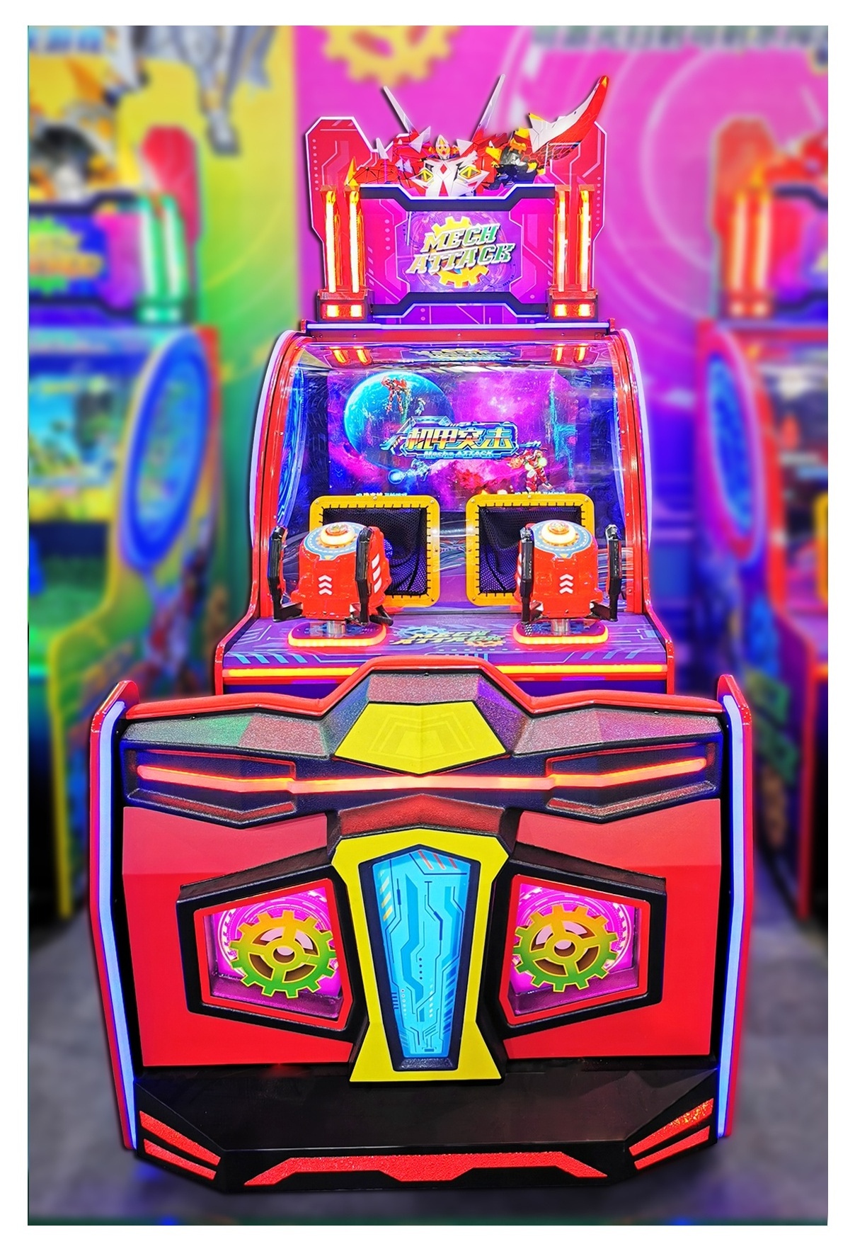 Mech Attack Hot Redemption Games Shooting Machine Kids Coin Operated Shooting Simulator Game Machine