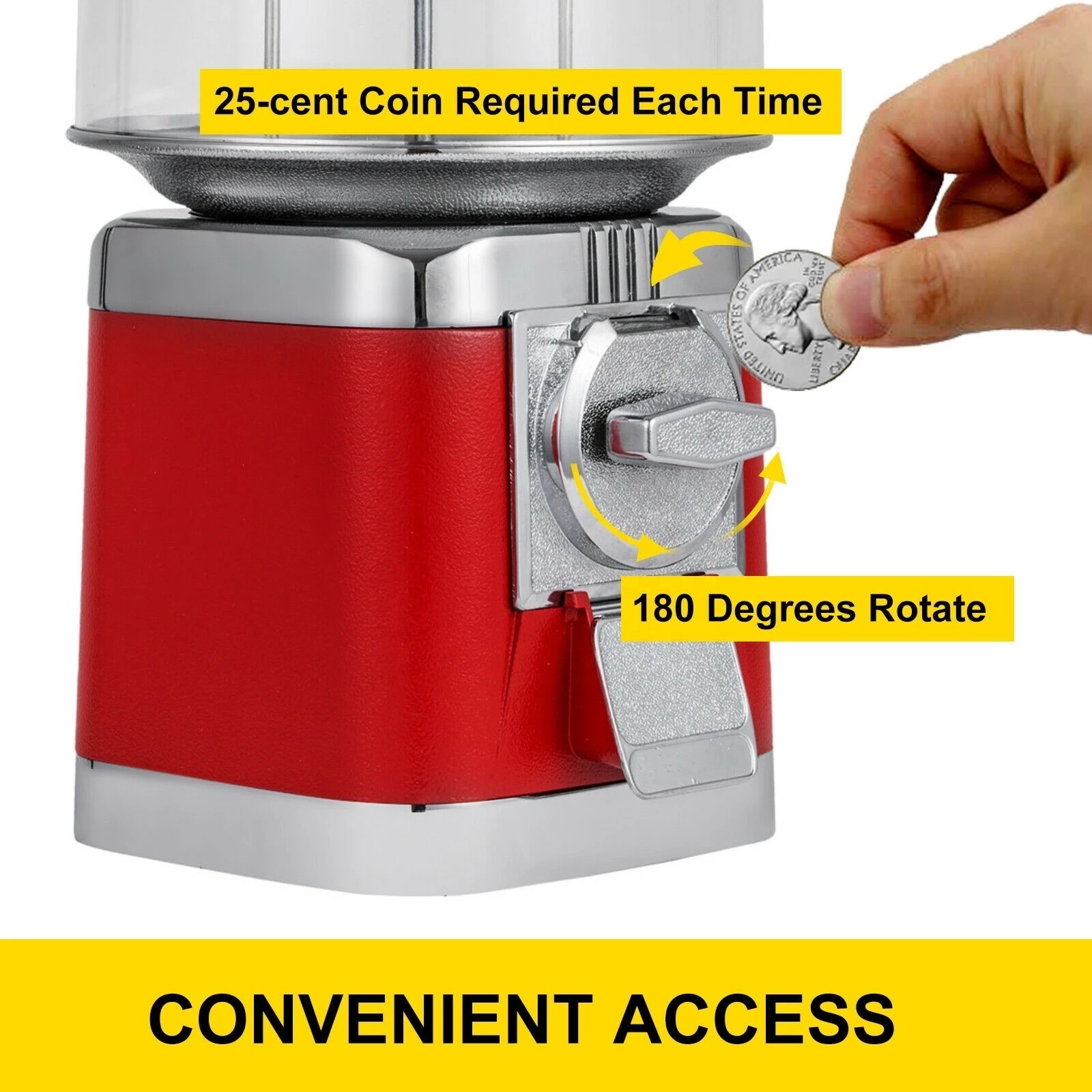 10LBS Bulk Vending Gumball Candy Machine Counter top Treat Dispenser All Metal With Keys