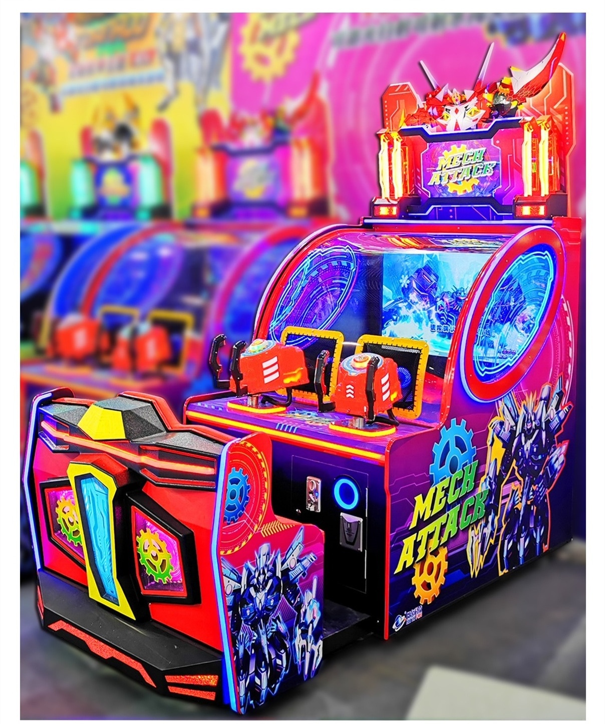 Mech Attack Hot Redemption Games Shooting Machine Kids Coin Operated Shooting Simulator Game Machine