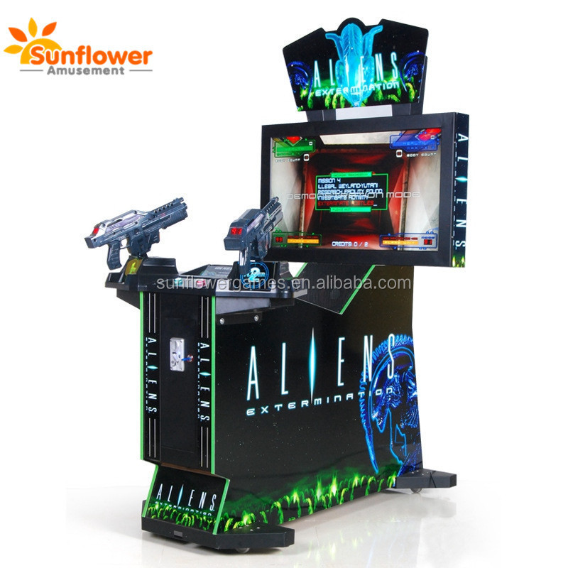 Factory Supply 42 inch Aliens Shooting Gun Arcade Game Machine Coin Operated Simulator Game Machine