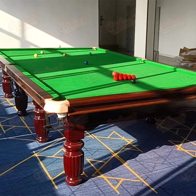 MOQ 1 High-end Standard  Snooker & Billiard Green Leather Solid Wood Material  8 ft 9 ft 12ft Cheap Snooker Pool Table