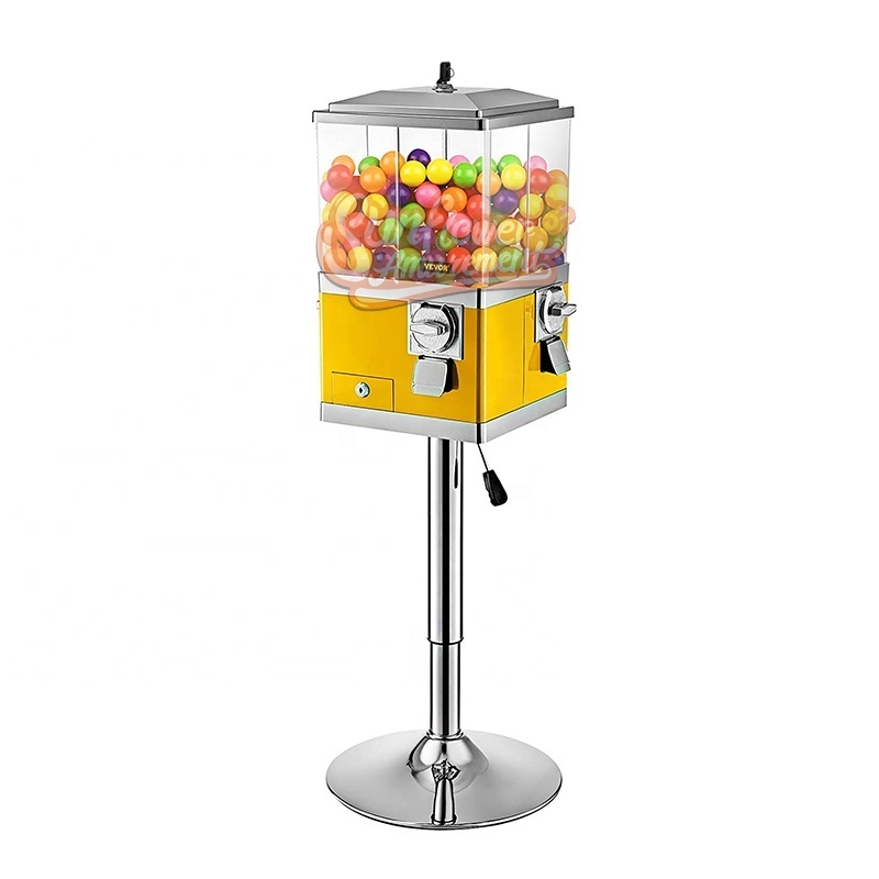 Bubblegum Classic Gumball & Candy Machine Vending Machine with Stand PC & Iron Large Gumball Bank Adjustable Dispenser Wheels fo