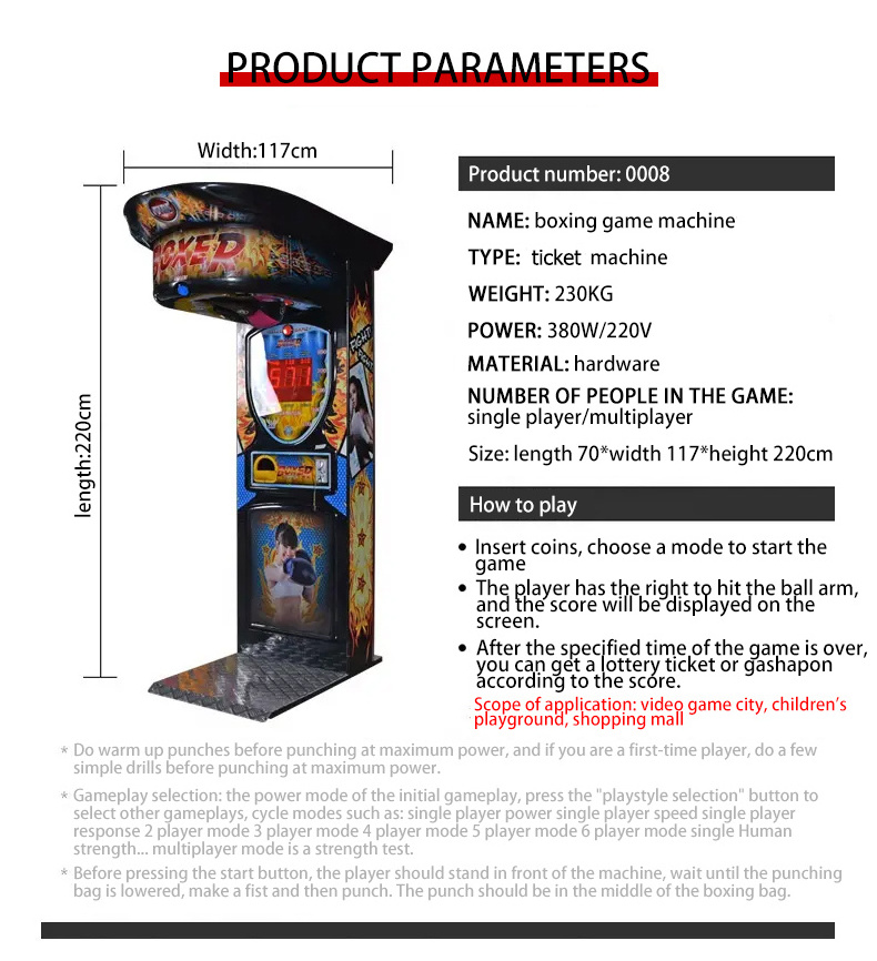 New Arrival Arcade Games Machines Coin Operated Boxing Game Activity Training Force  Punch Boxing Machine