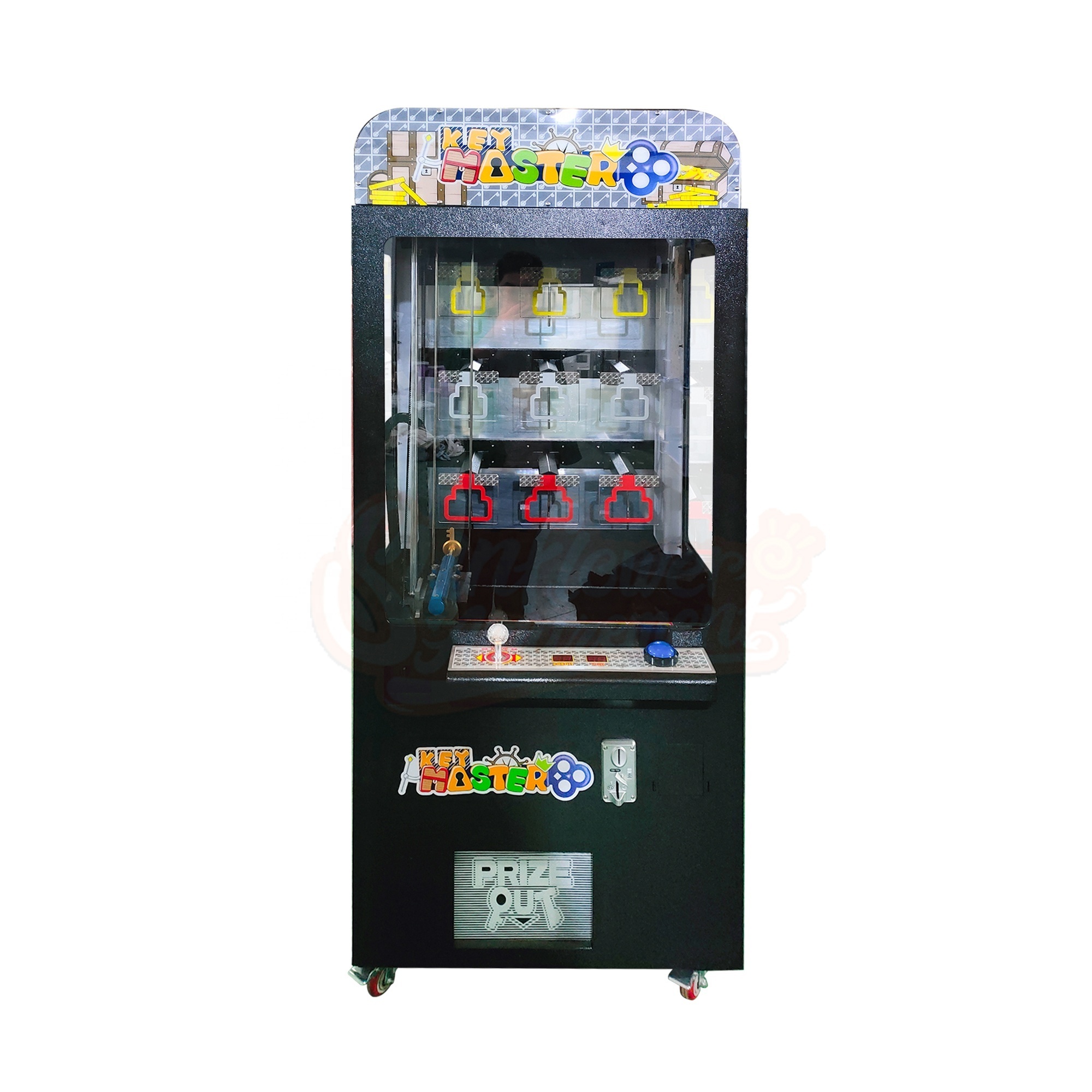 Shopping Mall Vending Machine Coin Operated Games Claw Crane Machine 9 Holes Golden Key Master