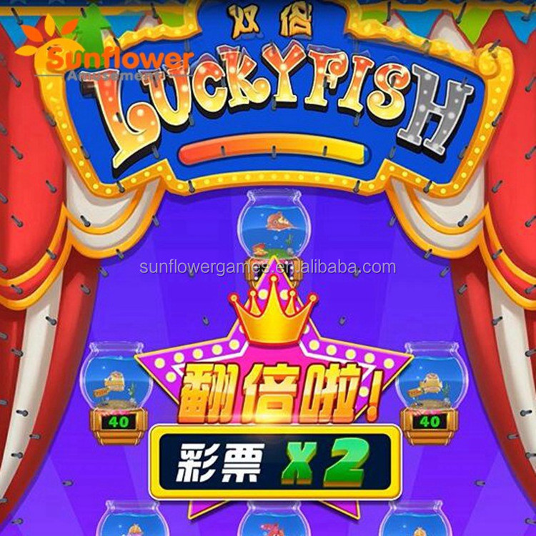 Push button Lucky fish bowl frenzy ticket redemption video games