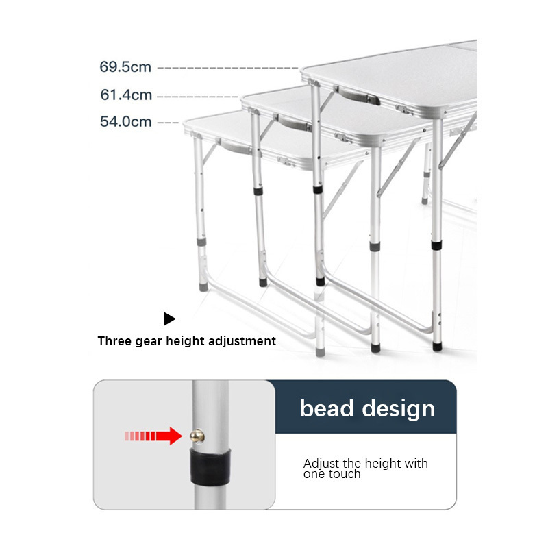 Lightweight Adjustable Portable Aluminum Kitchen Picnic Folding Camping Table