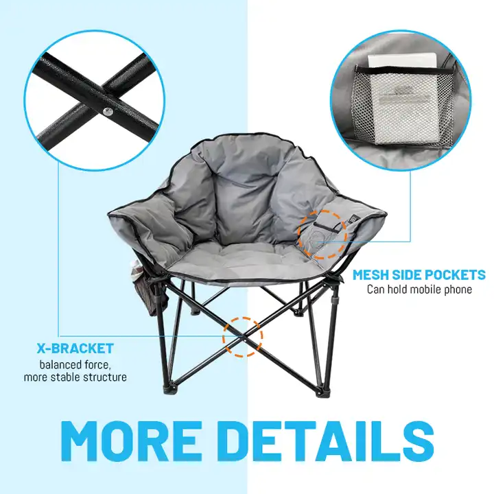 Oversized Comfy Sofa Padded Indoor Foldable Camping Moon Chair