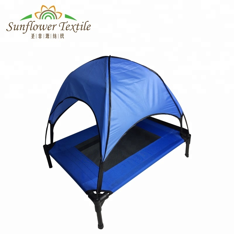 Wholesale Mental Folding Dog  Cot Elevated Pet Cot with Canopy Portable for Camping or Beach