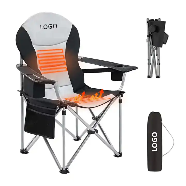 Lawn Portable Heated Outdoor Picnic Camping Beach Fishing Chair with Padded Hard Armrest